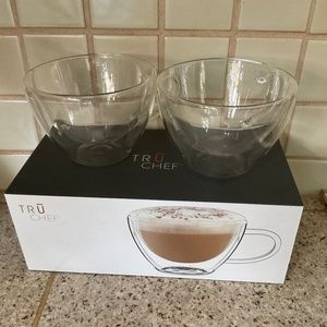 Set of Two TRU CHEF Thermic Cappuccino Cups